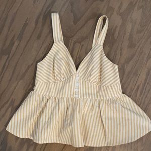 NWT tan and white top